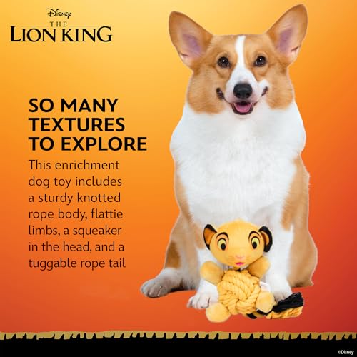 Disney for Pets The Lion King Simba Rope Body Dog Toy, 9 Inch - color: Simba Plush Rope, size: 9 Inch