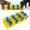 Silicone Grass Mat for Cats & Dogs, Snuffle Mat for Dogs Cats, Slow Feeder Dog Bowl, Interactive Sniff Foraging Mats for Dog Cat Pet, Nosework Training Foraging Pad- Blue & Yellow2