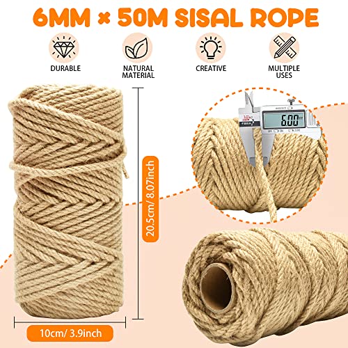 164FT 1/4 Inch Cat Scratching Sisal Rope for Cat Trees & Posts - color: Natural, size: 164ft