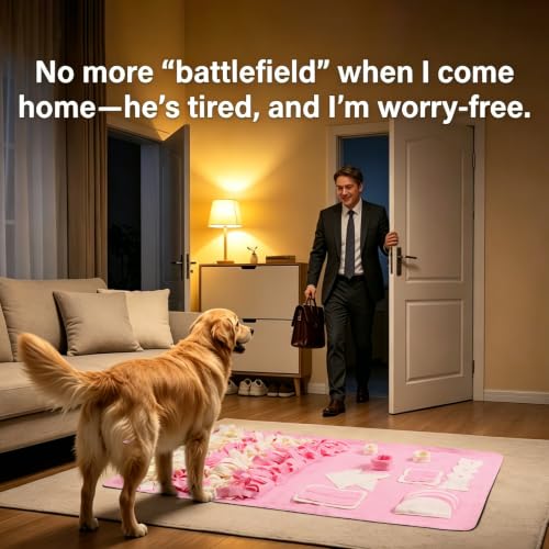 Snuffle Mat for Dogs: Slow Food Interactive Experience - color: Pink, size: Medium 22x38 inch