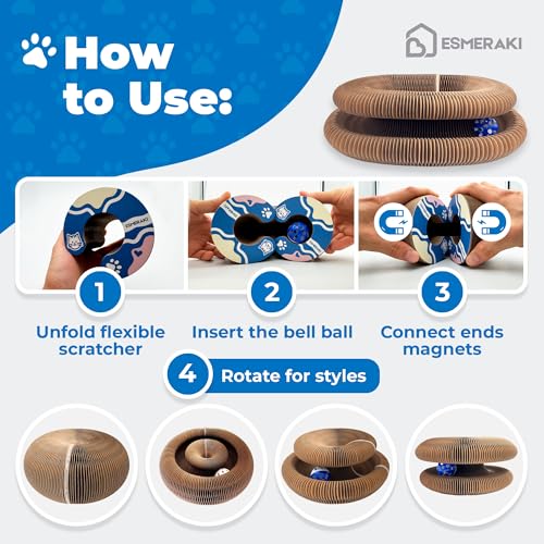 Flexible Cat Scratcher 5-Piece Bundle, Interactive Ball Track Cat Toy