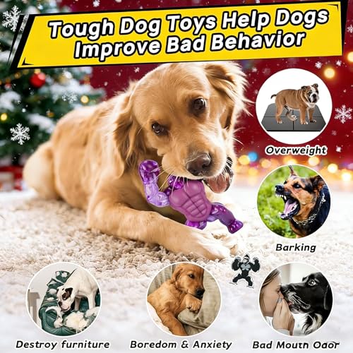 Furdog Dog Toys for Aggressive Chewers Indestructible Dog Toy for Large Dogs Tough Dog Toys to Keep Them Busy - color: Purple-1