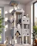 Globlazer Extra Large Cat Tower for Big Cats 20 lbs, 81in, F81, Light Grey - color: Light Grey