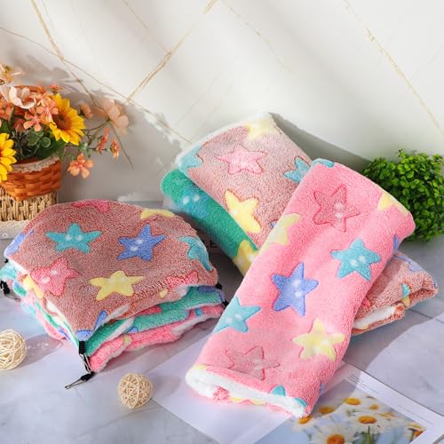 Sweetude 6 Pcs Rat Hammock Set Ferret Hanging Tunnel 3 Tier Guinea Pig Hammocks Hideout Soft Chinchilla Bed for Cage Accessories Hide,Play and Sleep(Dreamy,Star) - color: Dreamy