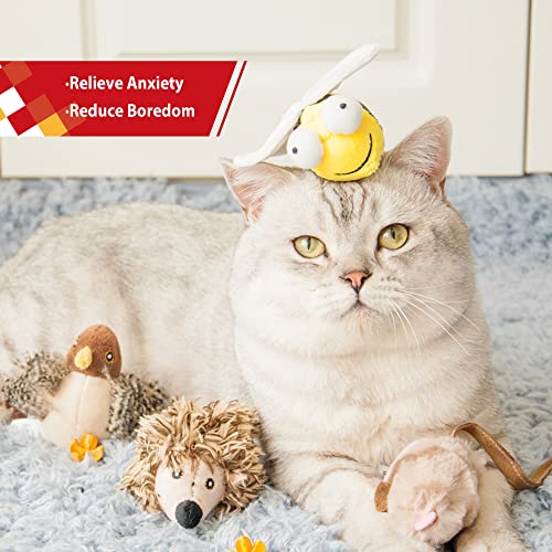 Gigwi Chirpy Bee Sound Toy for Cats, Interactive Squeaking Cat Toys Melody Chaser Play and Squeak Kitten Toy for Boredom - color: Bee