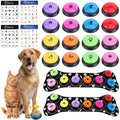 16 Pcs Dog Talking Buttons for Communication, 30-Second Recordable Voice Buttons with Non-Slip Base, Pet Training Buzzers for Dogs and Cats,Batteries Not Included - size: 16 Pcs