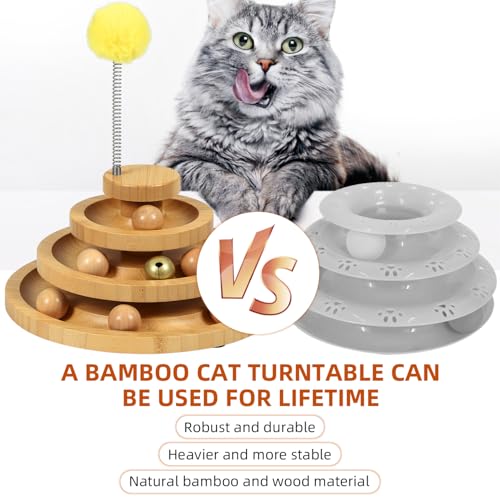 DoogCat Cat Ball Track Toy,Kitty Toys Roller,3-Level Ball Tower with 9 Removable Balls,Interactive Cat Toy, DIY Circle Fun Toy for Kitten Mental Physical Exercise - Medium Size - size: Medium - Standard