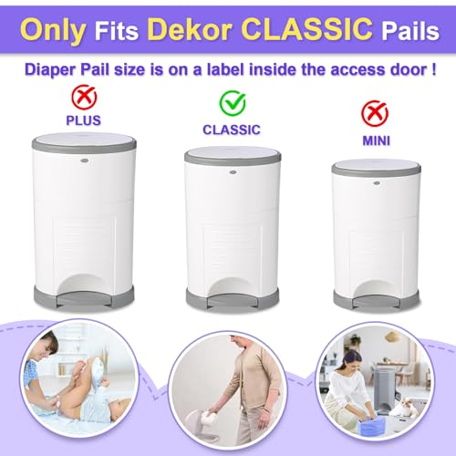 Diaper Pail Refill Bags Fits Dekor Classic 4 Pack for 2772 Diapers - size: 1 Count (Pack of 4)