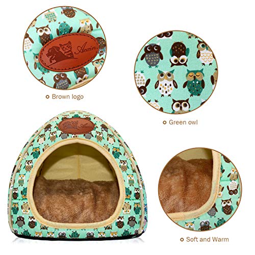 Guinea Pig Bed Hideout, Washable Hamster Cave for Small Animals - color: Green