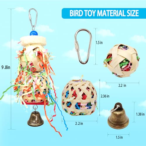 Bird Toys, 2pcs Set for Small & Medium Parrots