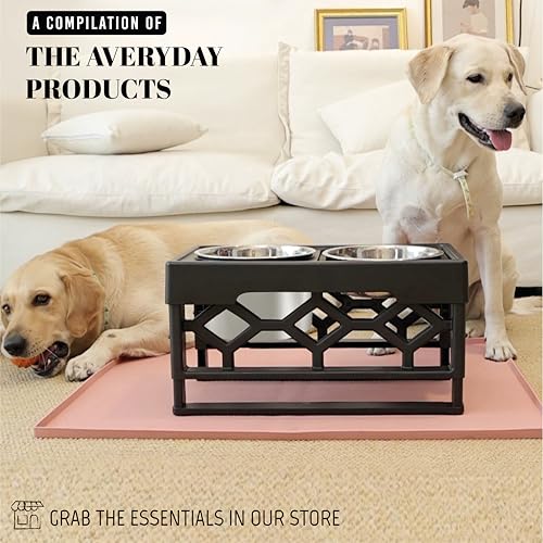 AVERYDAY 48oz Stainless Steel Dog Bowls Set, 2 Pack for Replacement Dogs Bowl Stand, 6 Cups Metal Dog Bowls, 8 Inch Medium Large Dogs Water Bowl for Raised Feeder with Opening 7.24-7.48" - size: Fit 7.24-7.48" Feeder Holes (6 Cups)