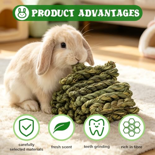 Rabbit Timothy Hay Toy for Bunny Small Animal Treats Natural Grass Stick Chew Toys Snacks Molar Teeth Grinding for Guinea Pigs Chinchillas Hamsters (40pcs) - size: 40pcs