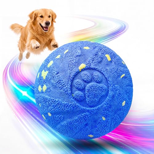 Smart Interactive Dog Toy Ball, 3 Automatic Bouncy Modes, Durable E-TPU Material for Chewing, Rechargeable and IPX7 Waterproof, Enrichment Moving Fetch Toy for Medium Large Dogs (Blue) - color: Blue