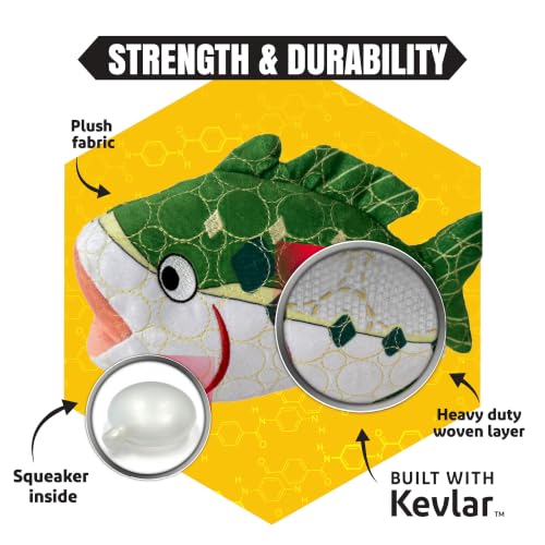 Bite Force Dog Toy - Durable & Strong Plush Fish with Squeaker, Kevlar-Reinforced for Aggressive Chewers. - color: Fish