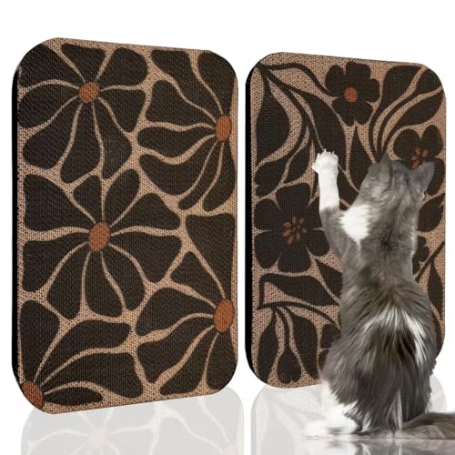 2 Pack Cat Wall Scratcher, Art Cat Scratching Board for Cats - color: Black & White 4