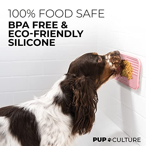 Pup Culture Dog Lick Mat for Dogs, Feeding Pad for Anxious Pets Plus 4 Different Puzzles for Mental Stimulation for Dogs - Supports Mental, Dental, and Digestive Health, Bite Resistant and Heavy Duty - color: Pink, size: 1 Pack