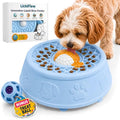 Dog Licking Bowl with Rolling Ball, Anti-Slip Slow Feeder (Blue) - color: Blue