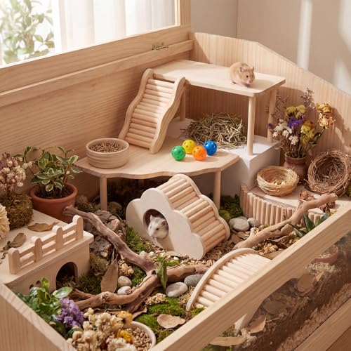Breezehug 4 Pcs Hamster Cage Accessories Hamster Platform Toy, Cloud - style: Cloud