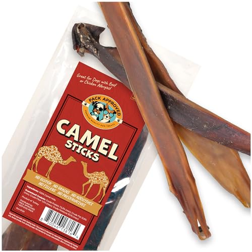 Pack Approved Camel Skin Dog Chews for Aggressive Chewers - 12" Stick, 3ct