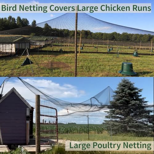 10x30ft Bird Netting for Chicken Coop, 1/2" Mesh Chicken Netting Cover - size: 10x30FT-1/2"