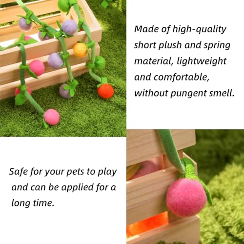 3Pcs Cat Spring Toys with Ball ，Fruit Design， Hanging Kitten Toys Pets ，Interactive Toy Cat Ball Toys with Bell ，Long Tail Elastic Soft Plush Cat Toys for Indoor Kitten and Cats (Fruit, 3pcs) - color: Fruit, size: 3pcs