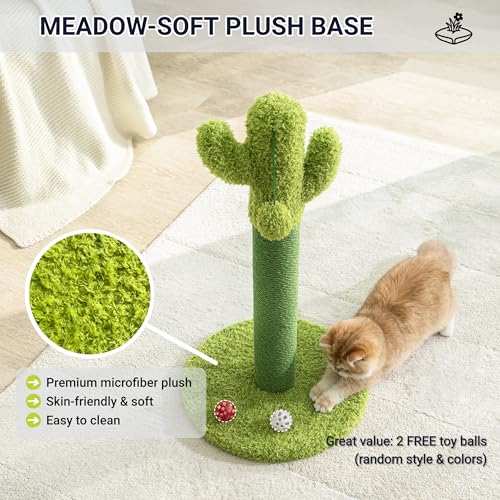 Happi N Pets Cactus Cat Tree, Cactus Cat Scratching Post with Toys - size: 24"