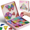 Mini Magnetic Tiles for Girls Travel in Tin Box to Stop Crying - style: Pink 60PCS
