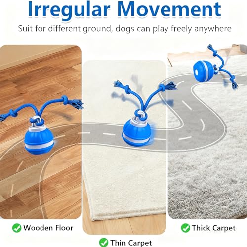 Interactive Dog Toys，Peppy Pet Ball for Dogs，Motion Activate Rolling Ball for Puppy/Medium Dogs，Active Rolling Dog Bal l Wicked Bal l for Daily Training, Dog Toys to Keep Them Busy (Blue) - color: Blue