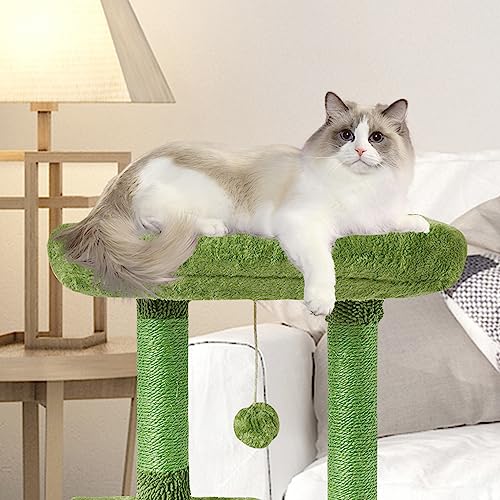 Cute Cat Tree Kitten Cat Tower Condo Cat Furniture Sisal Scratching Posts - color: Green