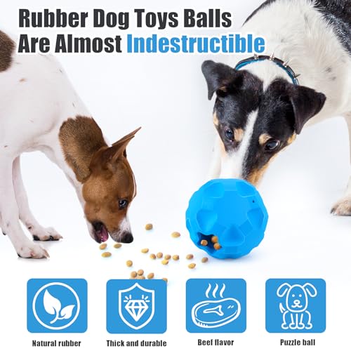Rubber Treat Dispensing Cognitive Dog Toys for Aggressive Chewers Breed - color: Blue