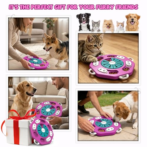 YINEYA Dog Puzzle Toy, Enrichment Toys for Dogs Mental Stimulation - color: Rose