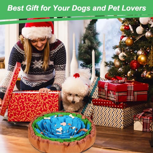 Vivifying Snuffle Mat for Dogs, Adjustable Feeding Mat for Slow Eating - color: Blue&Green&Brown