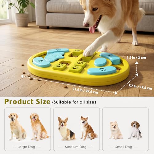 Dog Puzzle Toy, Interactive Treat Dispensing Toys, Yellow