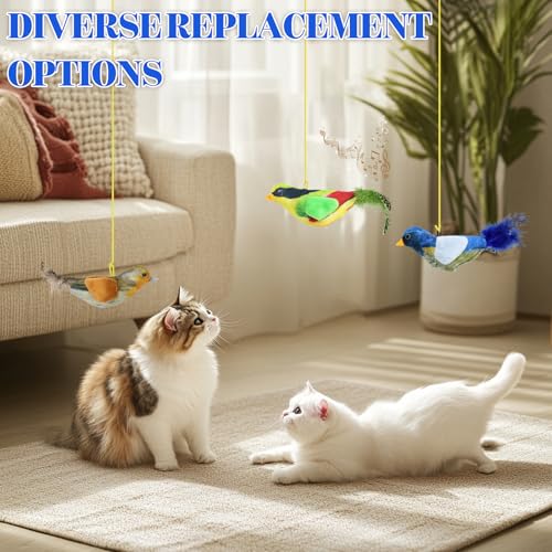 Cat Toys Interactive,3 Pcs Kitten Hanging Toys for Indoor Cats,Flying Bird Toy,Door Frame Cat String Toy for Bored Indoor Adult Cats - color: Colorful