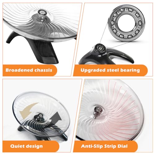 Hamster Wheel, Hermit Crab Climbing Toys Silent Exercise Running Wheel, 18cm Small Animal Exercise Wheels Hermit Crabs Wheel for Hamsters, Gerbils, Mice or Other Small Animals - size: Grey:18cm/7.09inch
