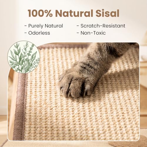 1 Pcs Rabbit Scratching Pad, Natural Sisal Bunny Mat Claws
