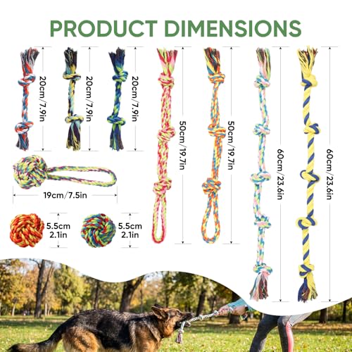 Aitmexcn Dog Rope Toys,10 Pack Cotton Chew Tug Toys for Small Medium Dogs - size: 10 Pack-Small
