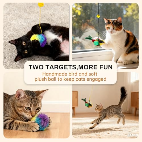 Cat Toy Door Hanger, Over the door cat toy(Bird and Ball) for indoor cats