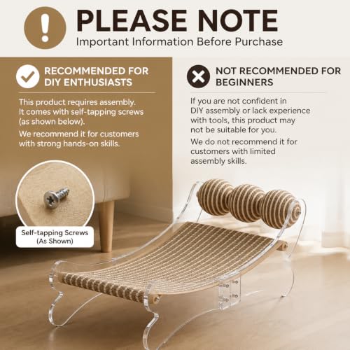 Acrylic Cat Scratcher Bed, Sisal Cat Scratching Board Recliner