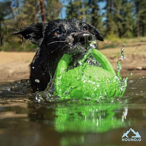 Playology Hound2O Squeaky Tug Ball - Floating Outdoor Dog Toy - Green - color: Green