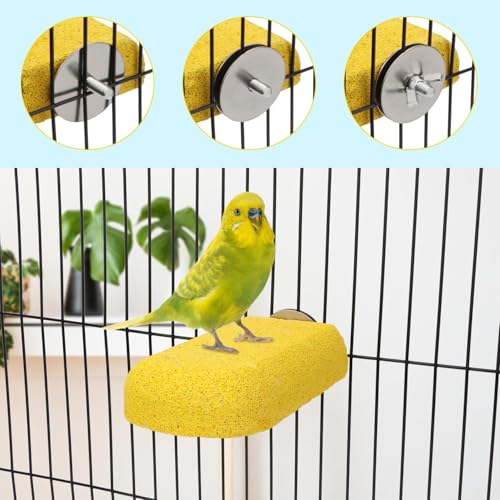 Hypeety Bird Beak Grinding Stone Cage Calcium Mineral Paw Grinding Block - color: Perch Stand