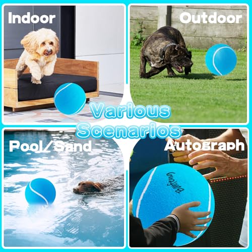 Banfeng Giant Tennis Ball for Dogs, 9.5" Large Outdoor Doy Sport Ball Gift - color: Sky Blue