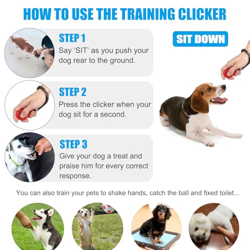 Diyife Dog Clicker for Training, 2 Pack Dog Training Clicker - color: Red and Yellow