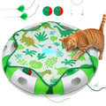 Cat Toys for Indoor Cats, Interactive Automatic Hide and Seek Toy, Moving Concealed Feathers Wand Teaser, Bird Chirping Squeaky, Touch Activated, Rechargeable Kitten Toys,Cat Bell Ball to Stimulate