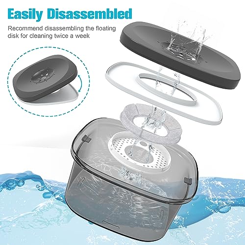 UPSKY 4L Dog Water Bowl No Spill Large Capacity Slow Drinking Water Feeder - color: I-Black, size: 4 L