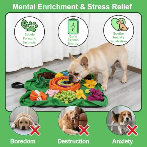 Vextronic Snuffle Mat for Dogs, Large Breed Slow Feeder Interactive Toy - color: Green