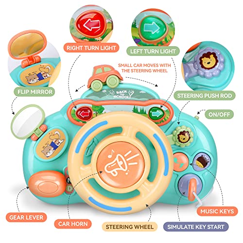 Caterbee Baby Turn and Learn Driver Steering Wheel Toys (Blue) - color: Blue