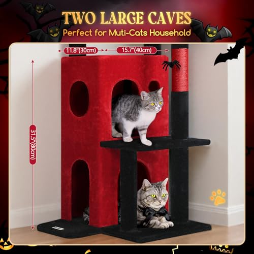 Globlazer Gothic Cat Tree Tower for Indoor Cats Large Adult, FC50, Goth - color: Gothic, size: XL