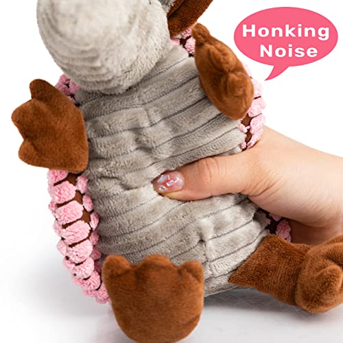 Hollypet Armadillo Squeaky Puppy Dog Toys for Small Medium Dogs, 8" - color: Pink, size: 8 IN