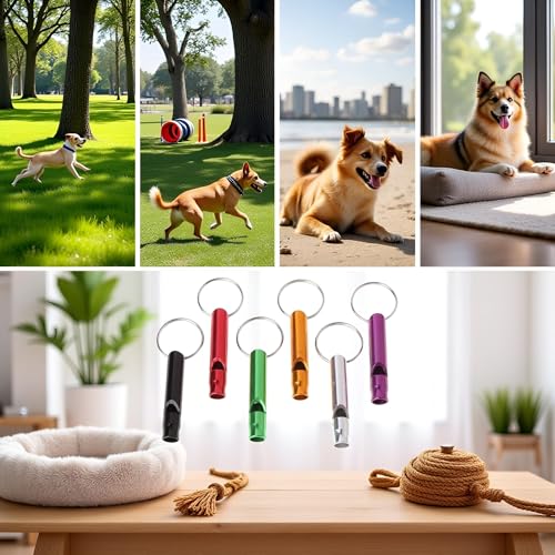 6 Pcs Ultrasonic Dog Training Whistles Metal Dog Training Whistles for Small Large Pet Dog Whistles Dog Flute Dog Whistles that Makes Dogs Come to You that Makes Dogs Stop Barking